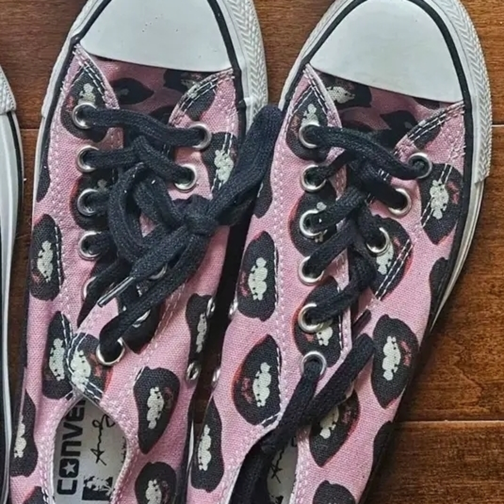Andy Warhol Edition - Converse Pink and Black Patterned Low-Top Sneakers